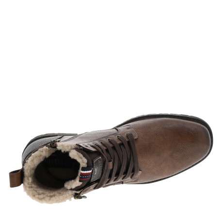 Bottines marron à talon décroché bas et à lacets et zip latéral - Image 5