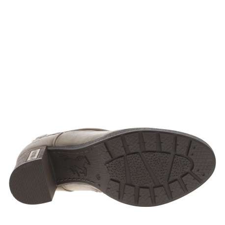 Bottines écrues à talon décroché haut avec un zip et des lacets ronds - Image 6