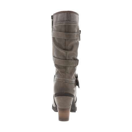 Bottes taupe à talon décroché haut avec des boucles à ardillons - Image 4