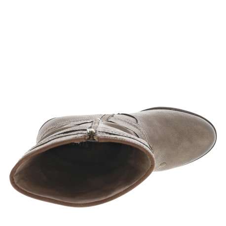 Bottes taupe à talon décroché haut avec des boucles à ardillons - Image 5