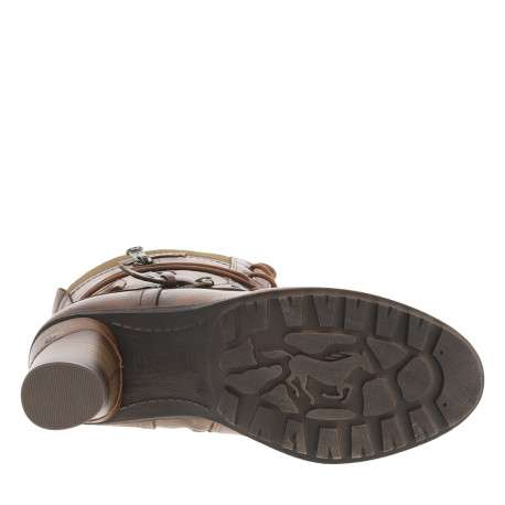 Bottes brunes à talon décroché haut avec un zip et des lacets ronds - Image 6