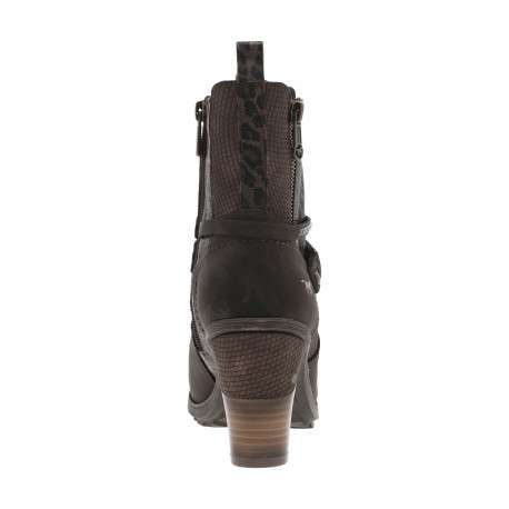 Boots café à motif léopard avec un talon décroché haut et un zip - Image 4