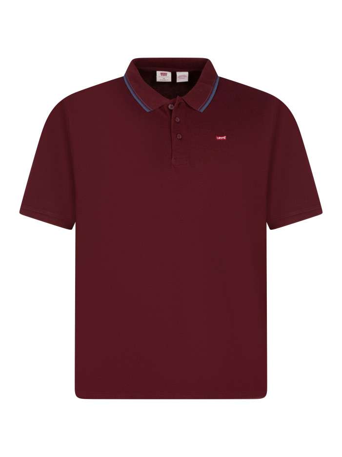 Polo en coton bordeaux à...