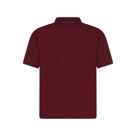 Polo en coton bordeaux à coupe droite pourvu d'un col boutonné - Image 2