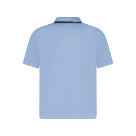 Polo en coton bleu à coupe droite pourvu d'un col à revers boutonné - Image 2