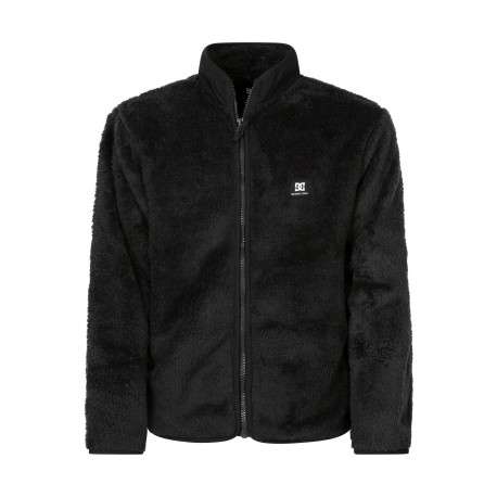 Sweat zippé noir uni muni d'une coupe droite et d'un col montant