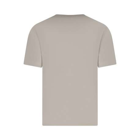 T-shirt en coton beige à coupe droite pourvu d'un col rond et de manches courtes - Image 2