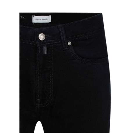 Pantalon en coton en velours côtelé bleu nuit uni pourvu d'une coupe droite - Image 3