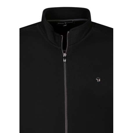 Sweat zippé en coton mélangé stretch noir pourvu d'un col semi-montant - Image 3