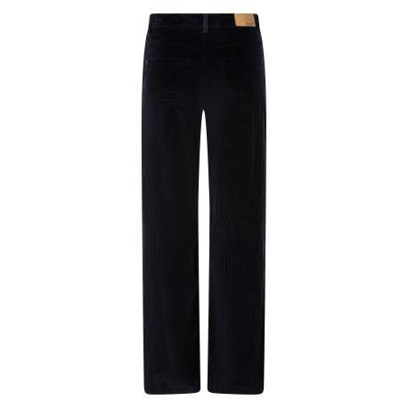 Pantalon en coton anthracite en velours côtelé muni d'une coupe bootcut - Image 2