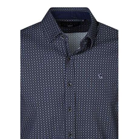 Chemise bleu marine à motifs floraux dotée d'une coupe ajustée - Image 3