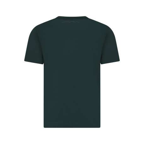 T-shirt en coton vert sapin avec une coupe droite et un col rond - Image 2