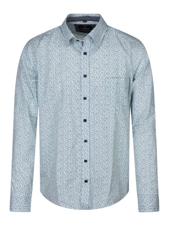 Chemise en coton bleue et...