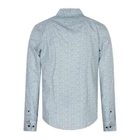 Chemise en coton bleue et verte à motifs dotée d'une coupe droite - Image 2