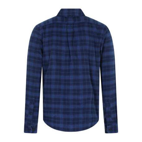 Chemise en coton bleu foncé à carreaux pourvue d'une coupe droite - Image 2