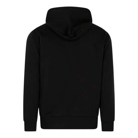 Sweat noir imprimé pourvu d'une coupe droite avec une capuche - Image 2