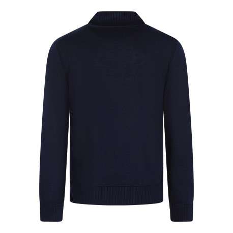 Pull marine à coupe droite pourvu d'un col montant et de manches longues - Image 2