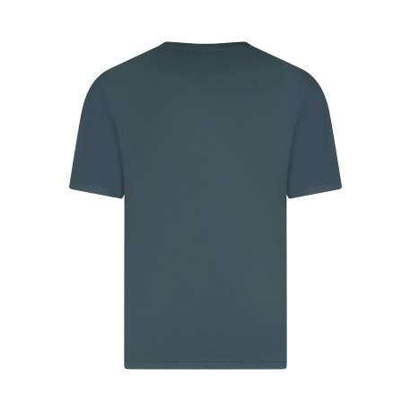 T-shirt en coton vert à coupe droite pourvu d'un col rond et de manches courtes - Image 2