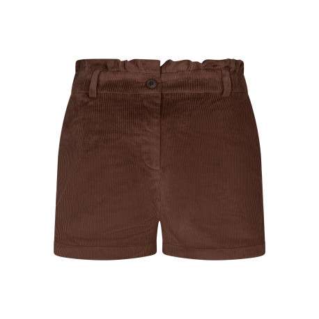 Short chino chocolat doté d'un tissu en velours côtelé avec une coupe droite