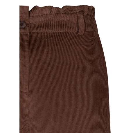 Short chino chocolat doté d'un tissu en velours côtelé avec une coupe droite - Image 3
