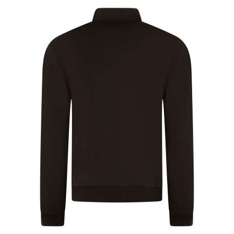 Sweat en coton mélangé chocolat doté d'une coupe stretch avec un col camionneur - Image 2