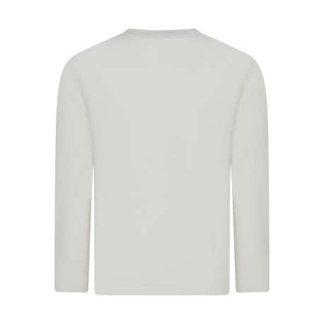 T-shirt à manches longues en coton blanc orné d'un imprimé logotypé - Image 2