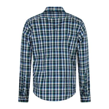 Chemise en coton à carreaux avec une coupe droite et un col américain - Image 2
