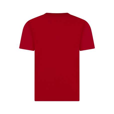 T-shirt en coton rouge imprimé à coupe droite muni d'un col rond - Image 2