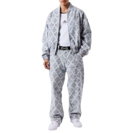 Veste bomber à motifs losanges géométriques gris et noir à coupe large - Image 5