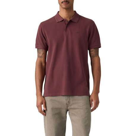 Polo en coton bordeaux à coupe droite pourvu d'un col à revers boutonné - Image 6