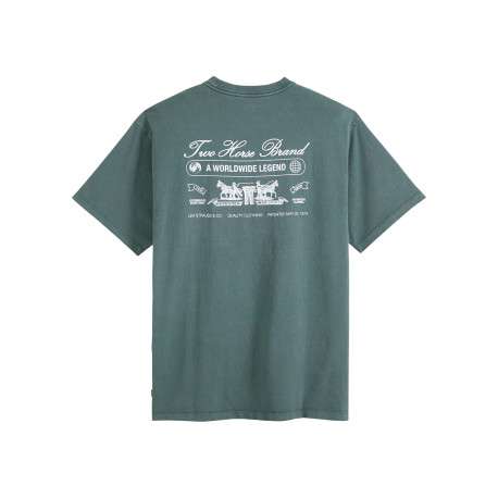 T-shirt en coton ardoise à coupe droite pourvu d'un col rond - Image 2