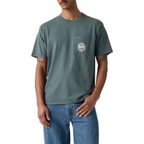 T-shirt en coton ardoise à coupe droite pourvu d'un col rond - Image 3