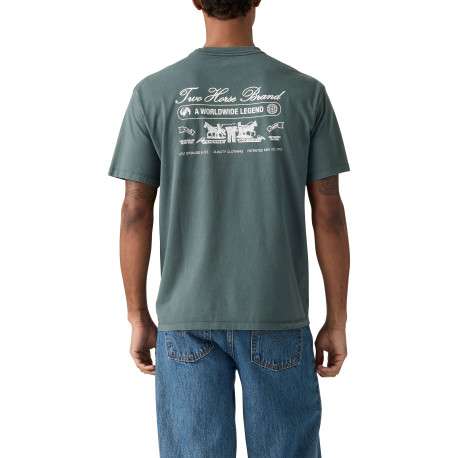T-shirt en coton ardoise à coupe droite pourvu d'un col rond - Image 4