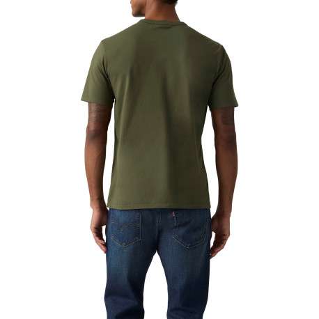 T-shirt en coton kaki à coupe droite pourvu de manches courtes - Image 4