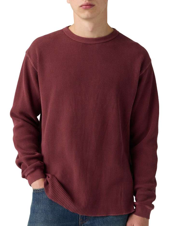T-shirt en coton bordeaux à...