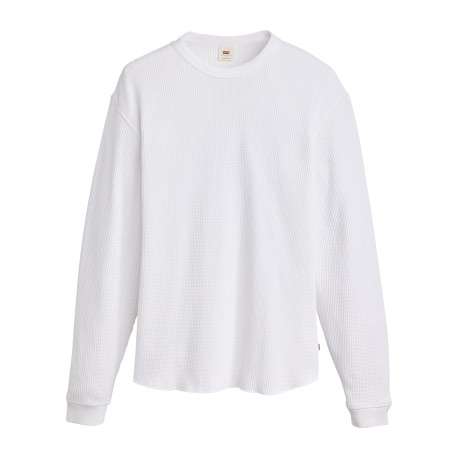 T-shirt en coton blanc à coupe droite pourvu de manches longues