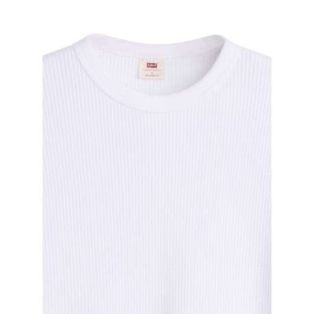 T-shirt en coton blanc à coupe droite pourvu de manches longues - Image 2