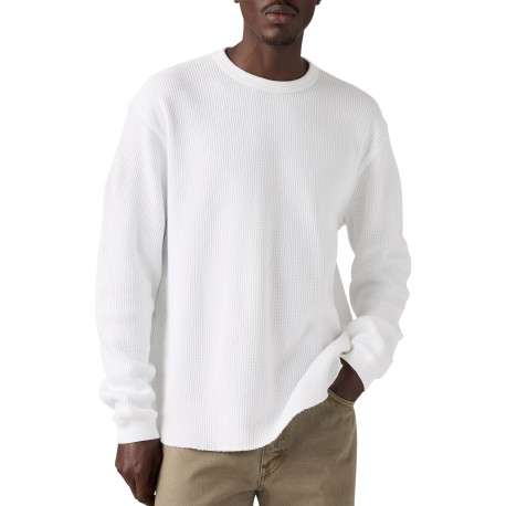 T-shirt en coton blanc à coupe droite pourvu de manches longues - Image 3
