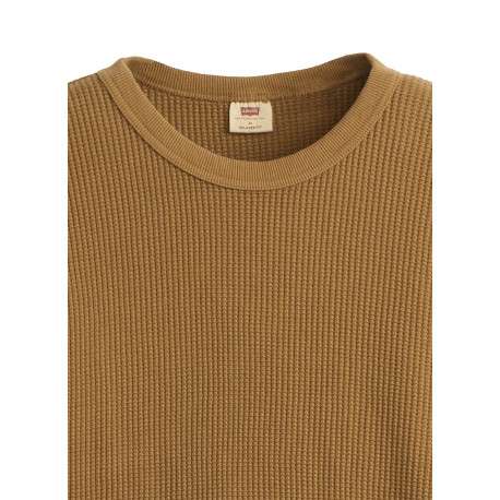 T-shirt en coton camel à coupe droite pourvu de manches longues - Image 2