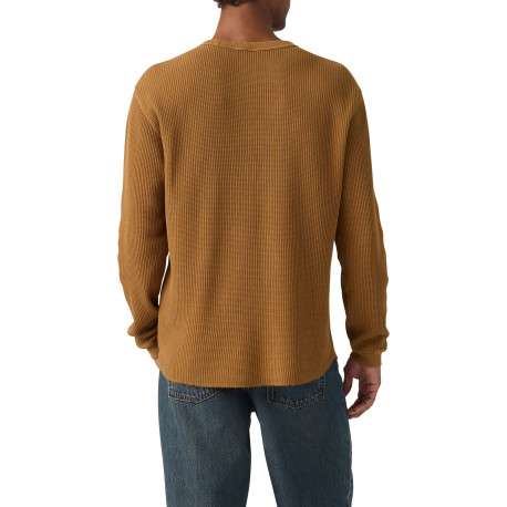 T-shirt en coton camel à coupe droite pourvu de manches longues - Image 4