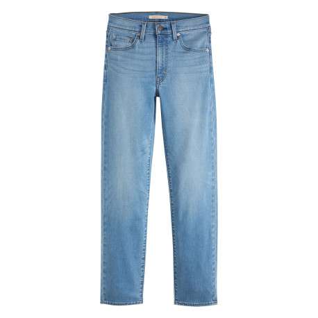 Jean bleu délavé 722 High Rise à coupe slim avec 5 poches et bouton cuivré
