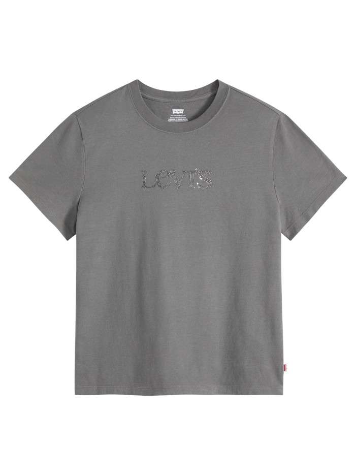 T-shirt en coton gris à...