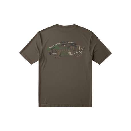 T-shirt marron en coton à imprimé camouflage logotypé avec une coupe droite - Image 2