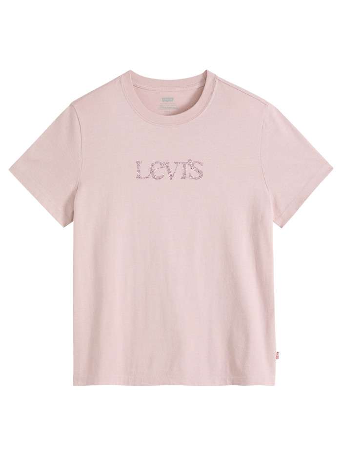 T-shirt en coton rose à...