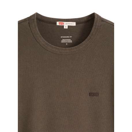 T-shirt en coton anthracite à coupe droite pourvu de manches courtes - Image 2