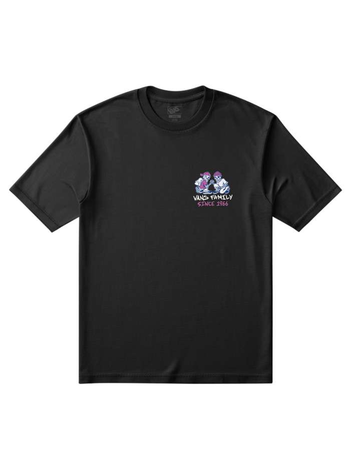 T-shirt noir en coton à...