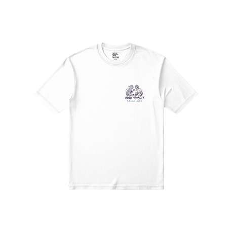 T-shirt blanc en coton à imprimé squelettes pourvu d'une coupe droite