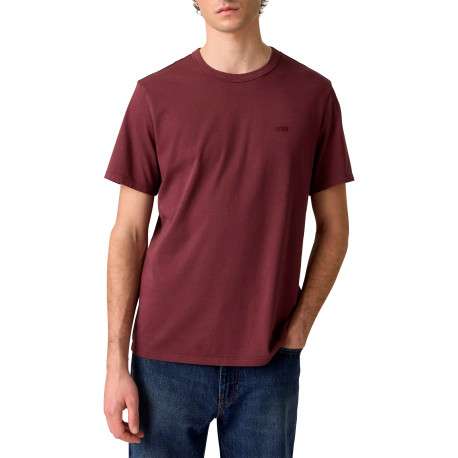 T-shirt en coton bordeaux à coupe droite pourvu de manches courtes - Image 3