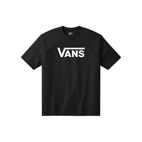 T-shirt noir en coton à logo imprimé sur la poitrine doté d'une coupe droite