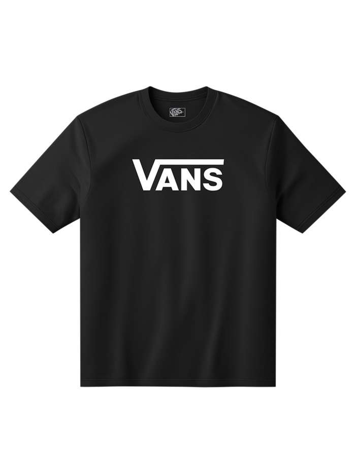 T-shirt noir en coton à...